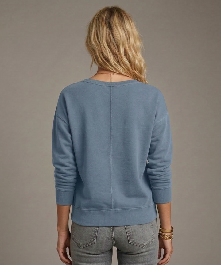 Blue Dust | Soft V-neck Knit